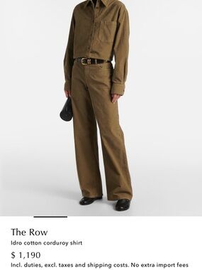 The Row Idro Corduroy Shirt Khaki S